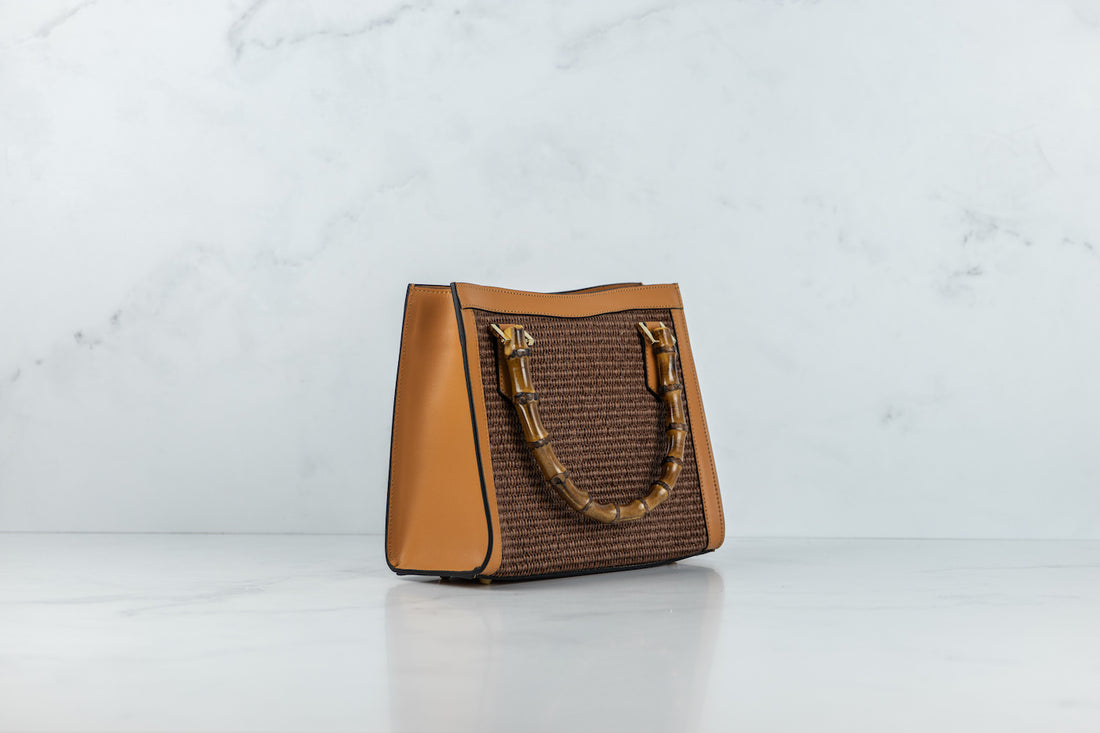 ELISA | COGNAC  BRUIN RAFFIA