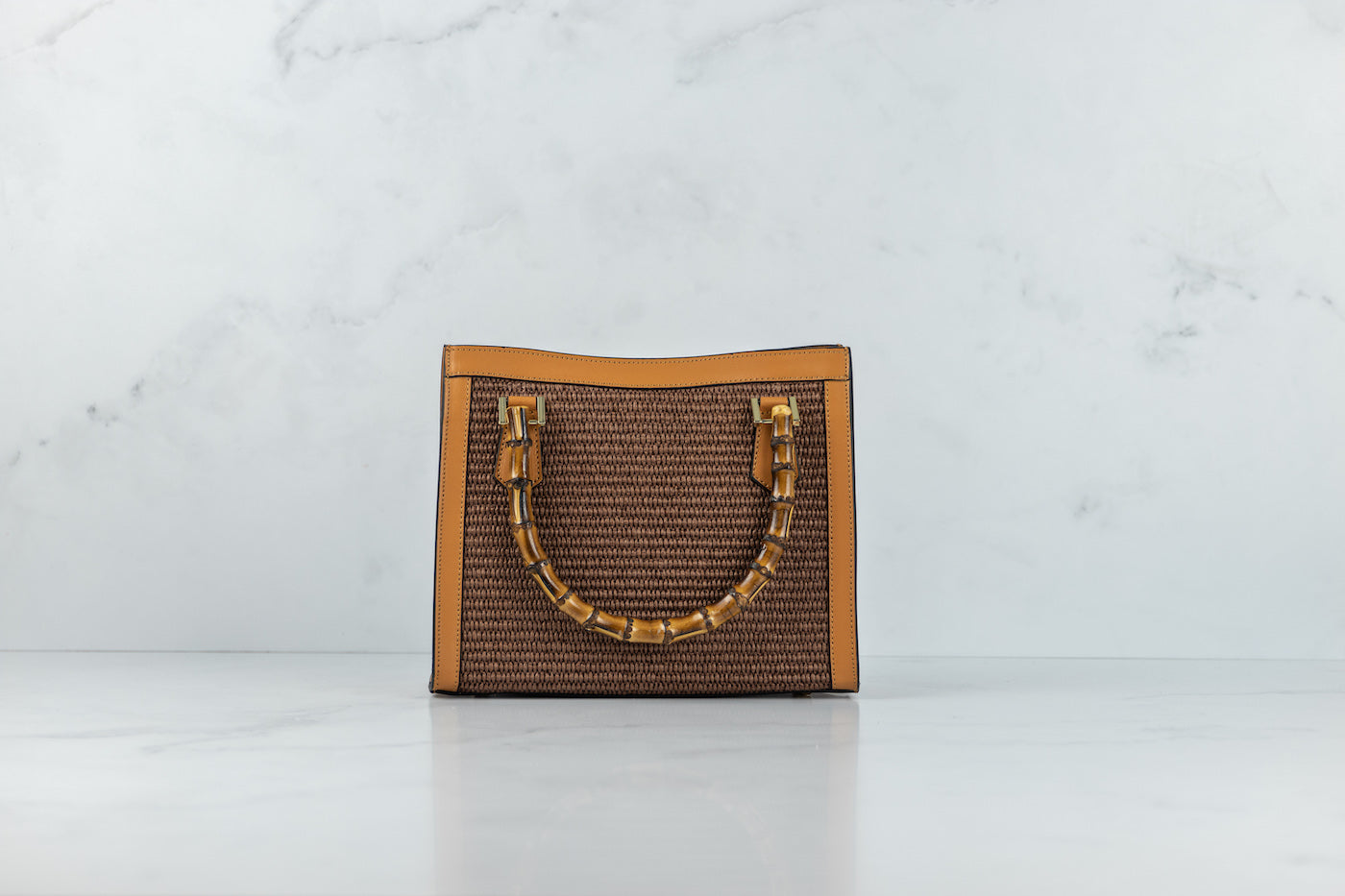 ELISA | COGNAC  BRUIN RAFFIA