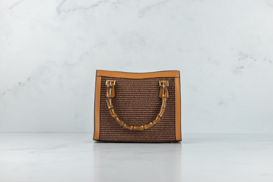 ELISA | COGNAC  BRUIN RAFFIA